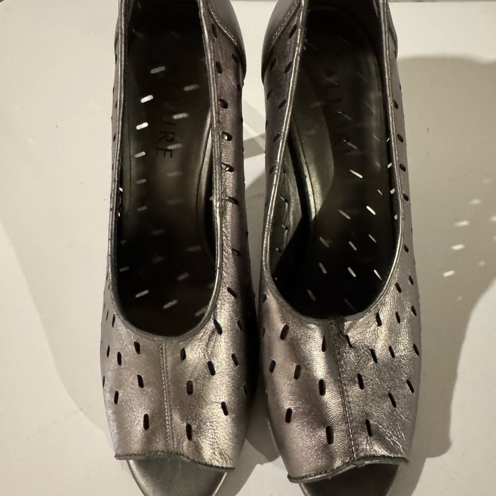 Allure Metallic Peep-Toe Heels